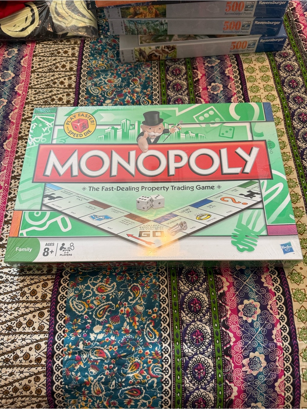 Hasbro Monopoly Board Game - Green and Red Box